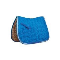 Roma Ecole Star Quilt Close Contact Saddle Pad - Blue/White/Grey