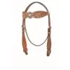Western Rawhide Country Legend Floral And Basket Browband Headstall - Golden Tan