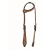 Western Rawhide Jim Taylor Performance Floral Tear Drop One Ear Headstall - Two Tone Brown