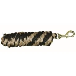Western Rawhide 10' Poly Lead W/Brass Plated Snap - Black/Tan