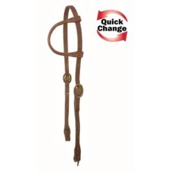 Western Rawhide Quick Change One Ear Headstall - Harness Leather