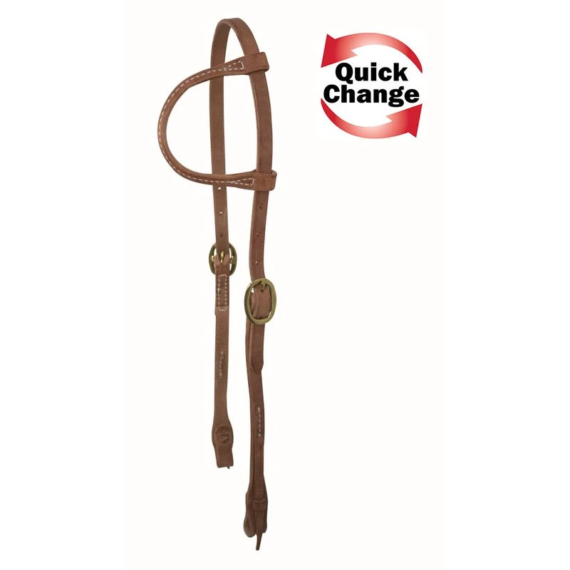 Western Rawhide Quick Change One Ear Headstall - Harness Leather 1 Western Rawhide Quick Change One Ear Headstall - Harness Leather