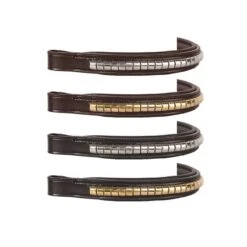 Nunn Finer Large Clincher Padded Browband - Havana/Zinc