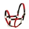 Harmohn Kraft Padded Web/Leather Halter W/Snap - Red/Black