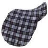 Centaur Close Contact Fleece Saddle Cover - Blue Corn Plaid