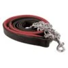 Perri's Padded Leather Lead W/Chain - Black/Red/Stainless