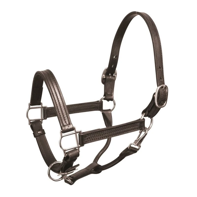 Perri's 1" Leather Show Halter - Black/Chrome 1 Perri's 1" Leather Show Halter - Black/Chrome