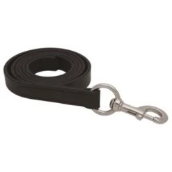 Perri's Leather Lead W/Snap - Black/Chrome