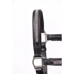 Perri's Silver Bling Padded Leather Halter - Black