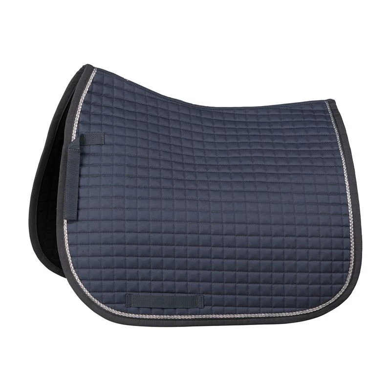 Horze Glarus Quick Dry Dressage Saddle Pad With Rose Gold Braid Piping - Iron Gate Grey 1 Horze Glarus Quick Dry Dressage Saddle Pad With Rose Gold Braid Piping - Iron Gate Grey