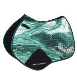 Weatherbeeta Prime Marble Shimmer Prime Saddle Pad - Green/Gold Swirl Marble