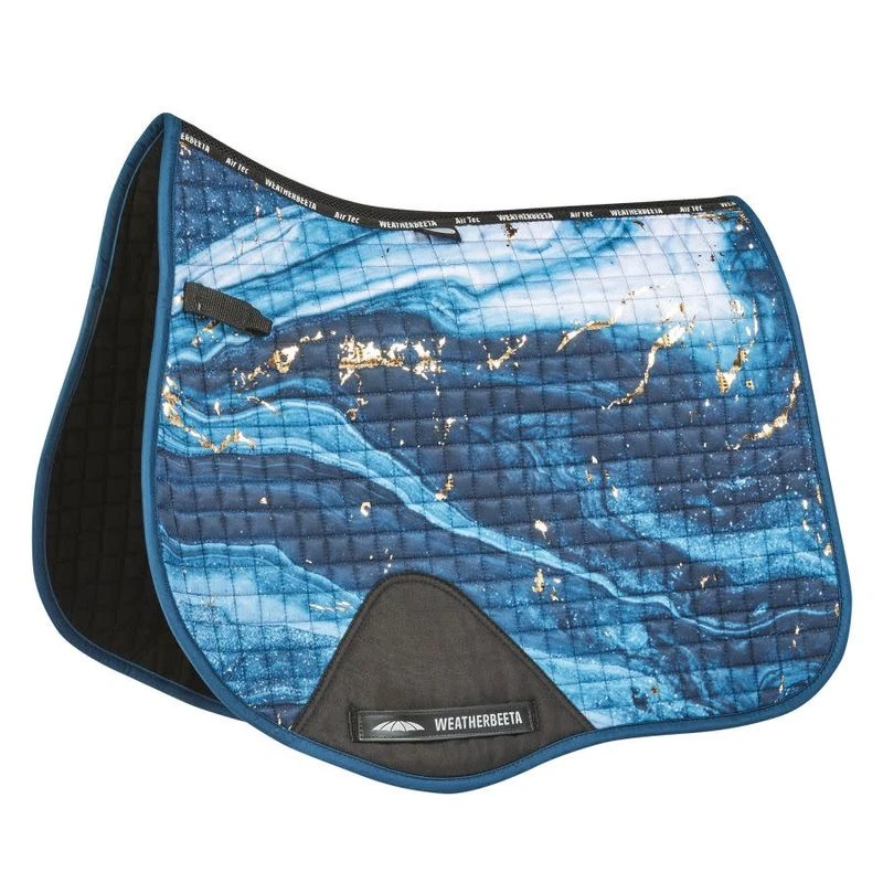 Weatherbeeta Prime Marble Shimmer All Purpose Saddle Pad - Navy/Gold Swirl Marble 1 Weatherbeeta Prime Marble Shimmer All Purpose Saddle Pad - Navy/Gold Swirl Marble