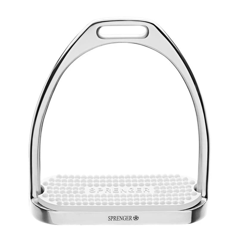 Herm Sprenger Fillis Stirrups - Stainless Steel/White Pad 1 Herm Sprenger Fillis Stirrups - Stainless Steel/White Pad