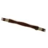 M. Toulouse Shaped Leather Girth W/Sheepskin Lining - Chocolate