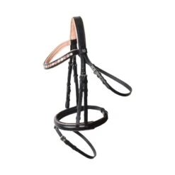 Horze Magical Carousel Pony Bridle W/Crystal Curved Noseband - Pink Salt