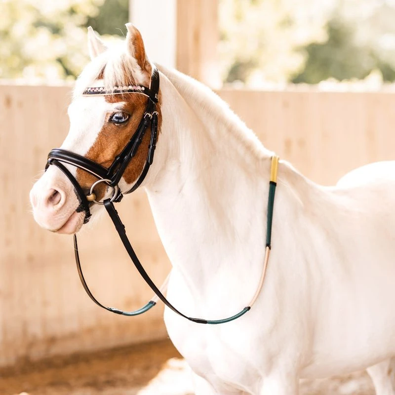 Horze Magical Carousel Pony Bridle W/Crystal Curved Noseband - Pink Salt 3 Horze Magical Carousel Pony Bridle W/Crystal Curved Noseband - Pink Salt - Image 3